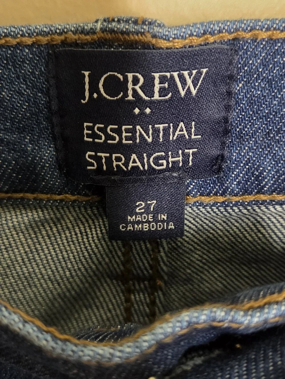 J. Crew Factory Essential Straight Leg Cropped Ankle Jeans Size 27 Dark Wash